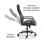 Emerge - Fauteuil de jeu en similicuir Luxura Vector - noir/gris-Inclinaison à 120 degrés
