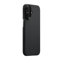 PITAKA Tactile Woven Case for iPhone 17 - Black/Grey-Crafted from aerospace-grade aramid fiber for strength and elegance