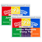 Ready 2 Learn Jumbo Washable Stamp Pad - 6-in-1 - 2 Pack-Mess-Free Art Time: The ink in this stamp pad washes off skin with soap and water, which makes clean-up quick and easy.