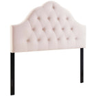 Modway - Sovereign Touffe de diamant Performance Velvet Tête de lit complète, Rose-Tête de lit complète luxueuse