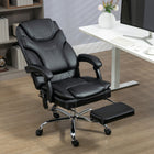 Vinsetto - Chaise de bureau de massage en cuir PU et chaleur - noir-Massage avec télécommande filaire et poche latérale de rangement