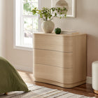 Modway Mirae 3-Drawer Curved Compact Dresser - Brushed Light Oak-Wood Grain Laminate Finish