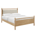 Modway Leni Queen Size Wood Platform Bed Frame - Light Oak Heathered Ivory-Queen Size Platform Bed