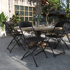 Flash Furniture Hercules Series 800 lb. Capacity Plastic Folding Chair, Black, 4 Pack-Contoured Back and Seat