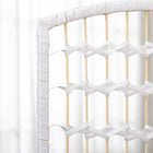 HOMCOM 4 Panel Wave Fiber Freestanding Room Divider for Home Office - White-Materials: Paper, Bamboo, Wood
