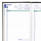 Blueline 2027 Daily Planner with Perfect Binding - 8" x 5" - Black-Previous, current and following monthly calendars at the top of each spread