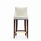 Manhattan Comfort - Tabouret de bar Shubert moderne de 22,64" en similicuir ivoire-Tabouret de bar moderne avec dossier parfait pour une utilisation au bar et dans la cuisine