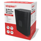 Staples 12-Sheet Micro-Cut Personal Shredder-Top load feed of up to 12 sheets shreds up to 6-feet per minute 
