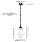 Hudson&Canal Annie 9.13" Wide Pendant with Glass Shade - Blackened Bronze/White Milk-8