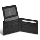 Champs - Portefeuille à aile supérieure en cuir Iconic - Noir/Noir-Double compartiment à billets