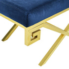 Modway Rove Velvet Performance Velvet Bench - Gold/Navy-Maximum Weight Capacity: 331 lbs