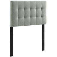 Modway Lily Upholstered Fabric Twin Headboard - Grey-Elegantly tufted headboard