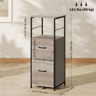 Vinsetto Letter/A4 Filing Cabinet with Hanging Bars - Distressed Grey-Melamine coated particleboard and powder-coated steel frame ensures sturdiness and is easy to clean

