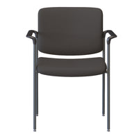 Nightingale Cricket II Side Chair With Flared Arms - Black-Frame 7/8" outside diameter, 16 gauge heavy duty round tubular steel