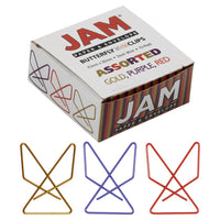 JAM Paper Colourful Butterfly Clips - Assorted - 15 Pack-Assorted Butterfly Paper Clips
