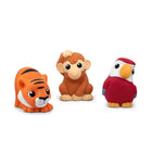 tonies 3-Piece My First tonies: Jungle Set - French-Tracklist (in French): Monkey: Ha ha ha ! et la chanson du singe, Tu entends le singe, Tout en haut des arbres, Jeux de singes dans la jungle (ambiance sonore et musique), Parrot: Coco coco et la chanson du perroquet, Tu entends le perroquet, Bonjour, petit perroquet, Blablabla le perroquet... (ambiance sonore et musique), Tiger: Roar roar et la chanson du tigre, Tu entends le tigre, Le tigre et l'abeille, La jungle rugit (ambiance sonore et musique)