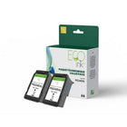 Ecoink PG245XL Canon Remanufactured Ink Cartridge - High Yield - Black - 2 Pack-Dual pack