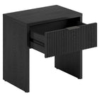 Hudson&Canal Kenslow 24" Nightstand - Black Grain-Clean with a soft, dry cloth and no harsh chemicals or abrasive cleaning materials