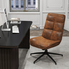Homy Casa - Chaise de bureau ergonomique avec tissu en daim - Marron-Base robuste noire à 5 branches avec pivotement à 360 degrés