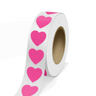 JAM Paper - Rouleaux d'étiquettes standard - en forme de cœur - 2 x 2 - rose fluo - 125 étiquettes/rouleau-Couleur : rose fluo | Faites ressortir votre courrier avec des étiquettes d'adresse d'expédition colourées.