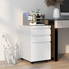 Vinsetto - Armoire à dossiers en acier format letter/A4/legal avec barre de suspension - blanc-Sert également de table d’imprimante pratique 
