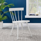 Modway Sutter Wood Dining Side Chair - White-Splayed Wood Legs