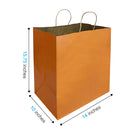 Reliabag - Sac En Papier Avec poignees Torsadees, Orange, 14 po L X 10 po P X 15,75 po H, Paquet De 50-Poignees renforcees en ficelle torsadee