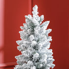 HOMCOM - Arbre de Noël artificiel floqué enneigé de 5 pieds avec lumières-Installation rapide grâce à la conception simple des sections  