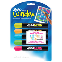 Expo Neon Dry-Erase Window Markers - Bullet Tip - 5 Pack-Fun, vibrant neon colors for use on both black and white dry erase surfaces.
