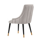Manhattan Comfort Eda 22.83" Modern Leatherette and Velvet Upholstered Dining Chair - Grey - Set of 2-Commercial Grade Tested with Weight Capacity of 330 lb