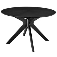Modway Crossroads 47" Round Wood Dining Table - Black-Mid Century Modern Table