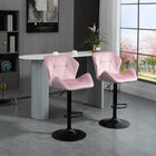 HOMCOM - Tabourets de bar pivotants réglables en tissu toucher velours - rose - paquet de 2-Indispensable pour les bars à domicile, cuisines et espaces de restauration en hauteur 
