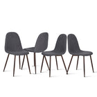 FurnitureR - Fabric Dining Chair - Grey - 4 Pack-Stylish Design: The grey fabric upholstery adds a touch of sophistication, complementing any modern or contemporary décor.