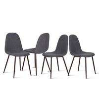 FurnitureR - Fabric Dining Chair - Grey - 4 Pack-Stylish Design: The grey fabric upholstery adds a touch of sophistication, complementing any modern or contemporary décor.