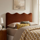 Modway Athena Stain-Resistant Performance Velvet King Size Headboard - Rust-Dense Foam Padding