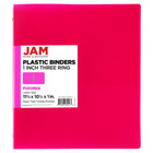 JAM Paper - Classeur en plastique de 2 -5 cm - rose fuchsia - 3 anneaux-Taille : 1" de largeur | Peut contenir jusqu'à 175 feuilles de papier.