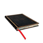 Paperblanks Old Leather Collection Midi Lined Softcover Flexi Journal - Black Moroccan-Flexible cover and spine