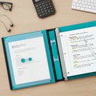 Staples Better Binder - 1" - Teal-D-rings close tightly to allow pages to turn easily
