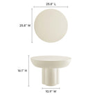 Modway Caspian Round Concrete Coffee Table - White-Concrete Overlay