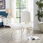 Modway - Ponder Fourrure en peau de mouton rembourrée Chaise longue - Blanc-Mousse rembourrée à haute densité