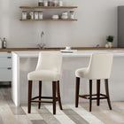 Manhattan Comfort - Beever tabouret de comptoir moderne en chenille rembourrée 48 cm - crème - lot de 2-Revêtement en chenille luxueuse avec rembourrage en mousse