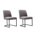 Manhattan Comfort - Lot de 2 chaises de salle à manger modernes Serena 23,62 po en similicuir gris-Chaise de salle à manger moderne pour salle à manger et bureau à domicile