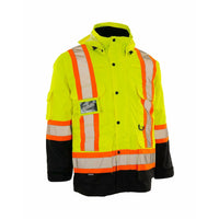 Forcefield - Ré-congénitale 4-en-1 HI VIS Sécurité Parka - TG- Lime jaune-Lime de polyester jaune PU