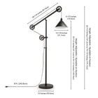Hudson&Canal - Lampadaire à poulie Descartes avec abat-jour en métal - Bronze noirci/Bronze noirci-Dimensions du produit : 13" L x 38" l x 70" H