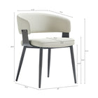 Manhattan Comfort - Lot de 4 chaises de salle à manger modernes Luce 22 po en similicuir texturé, coloris avoine-Le cadre en métal gris ajoute de la solidité et une finition élégante et moderne