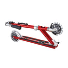 Globber Flow Elements Lights - Red-4-height adjustable (80cm, 85cm, 90cm, or 95cm from the ground), wide, and curved plated aluminium T-bar with foldable handlebars, comfortable & durable TPR ergonomic grips, and an anti-shaking clamp