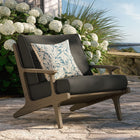 Modway Saratoga Outdoor Teak Wood Armchair - Flint Grey-Slatted Seat Base