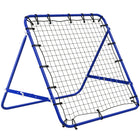 HOMCOM Rebounder Net Football Training Aid Kickback Target Play - Blue-High-quality powder-coated steel tubes for durability 