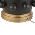Hudson&Canal - Lampe de table en céramique Farrington de 66 cm de haut avec abat-jour en tissu - Noir mat/blanc-Comprend un cordon de 6 pieds avec interrupteur à prise rotative