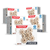 EWA Eco-Wood-Art - Twister Mini Fidget - Kit de construction STEM en bois 3D - Lot de 5-Modèles STEM 3D écologiques en contreplaqué à assembler et personnaliser à l'école ou à la maison